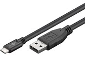 USB kabel - Pro USB-A <-> USB-C - 0.5m - USB 3.0 - Sort - PUSB3.0-AC-BLK-0.5M
