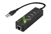 Netværksadapter (netkort, printserver mv.) - IC INTRACOM techly USB3.0 Gigabit Ethernet Adapter Converter with 3-Port Hub - IDATA-USB-ETGIGA-3U2