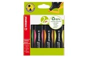 Skrive- og Tegneværktøjer - STABILO Green BOSS 4 ass. colours highlighter with water-based ink refillable - 83% recycled plastic - 6070/4