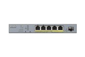 Switch - ZyXEL GS1350-6HP 5-port GbE Smart Managed PoE+ (60W) Switch with GbE Uplink - GS1350-6HP-EU0101F