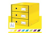 Arkivering & Opbevaring - Leitz Skuffekabinet Click & Store WOW 3 skuffer Gul - 60480016