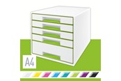 Skrivebordstilbehør - Leitz Skuffekabinet Desk Cube WOW 5-skuffer Grøn - 52142054
