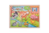 Puslespil - Goki Wooden Puzzle - On the Farm 48pcs. Wood - 57745