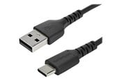 USB kabel - StarTech.com 2 m / 6.6 ft. USB 2.0 to USB C Cable - Black - Aramid Fiber - USB-C cable - 2 m - RUSB2AC2MB