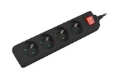 Strømkabel (ekstern) - Lanberg PS1-04E-0150-BK - power strip - 2500 Watt - PS1-04E-0150-BK