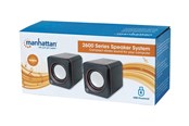Højttalere - PC - IC INTRACOM Manhattan 2600 Series Speaker System Small Size Big Sound Two Speakers Stereo USB power 3.5mm plug for sound In-Line volume control Black - 161435