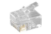 Netværkskabel - Pro RJ12 Modular Plug for Flat Cables 6-Pin (10pcs) - Transparent - 4040849502514