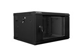 Rack skabe - Lanberg WF02-6606-10B Rack Cabinet 19" Double Section Wall Mount 6U 600x600mm (Flat Pack)) Black - WF02-6606-10B