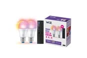 Smart Home - WiZ Full Color A60 E27 Smart LED-pære 2-pak med Mote - RGB/16 millioner farver + dæmpbart hvidt LED-lys - 929003649601