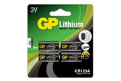 Batterier & batterigreb - GP Lithiumbatteri, CR123A 3V, 4-pak - 102033