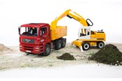 Legetøjsbil - Bruder MAN TGA Byggelastbil og Liebherr Gravemaskine legetøj - 02751