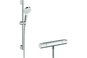 Brus og monteringstilbehør	 - Hansgrohe Crometta Vario brusesæt med Ecostat 1001 CL termostat, hvid/krom - 27817400