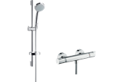 Blandingsbatterier og armaturer - Hansgrohe Croma 100 brusesæt med  Ecostat Comfort brusearmatur, krom - 27034000