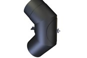 Kedler og skorstene - Metalbestos Knærør 90° 8" med smig med renseklap - 318436200
