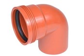 Kloakprodukter - Wavin 110x88,5° bøjning wafix pp rød - 1553344