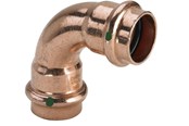 Pressrør og fittings - Viega Profipress bøjning 90° 28 Kobber/blank, 291525 - 291525