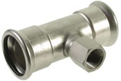 Pressrør og fittings - Vsh Fabrieken Vsh tee muffe/muffe/muffe 76x3/4x76 mm syrefast - 6204528