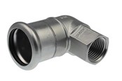 Pressrør og fittings - Vsh Fabrieken Vsh bøjning 90° muffe/muffe 18 mm x 1/2 syrefast - 6190833
