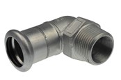 Pressrør og fittings - Vsh Fabrieken Vsh bøjning 90° muffe/nippel 42 mm x 11/2 syrefast - 6190921