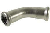 Pressrør og fittings - Vsh Fabrieken Bøjning vsh 45° muffe/muffe 108 mm syrefast - 6230081