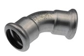 Pressrør og fittings - Vsh Fabrieken Vsh bøjning 45° muffe/muffe 28 mm syrefast - 6190074