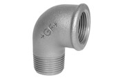 Gevindfittings - +GF+ Vinkel 90° sort muffe/nippel 1/2 x 3/8 - 770092116