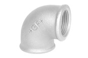 Gevindfittings - +GF+ Vinkel 90° galvaniseret muffe/muffe 1/4 - 770090202