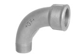 Gevindfittings - +GF+ Bøjning 90° sort lang muffe/nippel 1/2 - 770001104