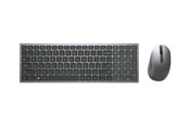 Tastatur - Dell Multi-Device Wireless - Tastatur & Mus sæt - Nordisk - Grå - KM7120W-GY-PNN