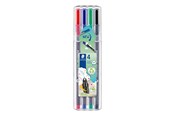Skrive- og Tegneværktøjer - Staedtler Triplus Fineliner 0,3mm 4 ass/boks - 334 SB4