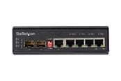 Switch - StarTech.com Industrial 5 Port Gigabit Ethernet Switch - 4 PoE RJ45 +2 SFP Slots 30W PoE+ 12-48VDC 10/100/1000 Rugged Power Over Ethernet LAN Switch -40C to 75C - DIN Mountable - switch - 6 ports - IES1G52UP12V