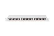 Netværkstilbehør - Lanberg Patch Panel 24-Port 1U 19" CAT.6A FTP with Cable Organizer Shielded Grey - PPSA-1024-S