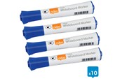 Konference & Præsentation - Nobo  Glide whiteboard marker rund spids 2 mm hurtigttørende blæk, pakke/10 stk. Blå - 1915265