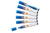 Konference & Præsentation - Nobo  whiteboard marker skrå spids 4 mm hurtigttørrende blæk, pakke/10 stk. Blå - 1915383