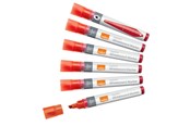 Konference & Præsentation - Nobo  whiteboard marker skrå spids 4 mm hurtigttørrende blæk, pakke/10 stk. Rød - 1915384