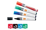 Konference & Præsentation - Nobo  whiteboard marker skrå spids 4 mm hurtigttørrende blæk, pakke/10 stk. Assorteret - 1915386