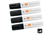Konference & Præsentation - Nobo  Glide whiteboard marker bred skrå spids 10 mm hurtigttørrende blæk, pakke/4 stk. Sort - 1915388