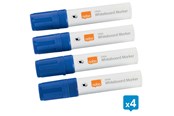 Konference & Præsentation - Nobo  Glide whiteboard marker bred skrå spids 10 mm hurtigttørrende blæk, pakke/4 stk. Blå - 1915389
