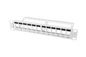 Netværkstilbehør - Lanberg PPKS-9112-S Patch Panel Blank 12-Port 1U With Organizer for Keystone Modules Grey - PPKS-9112-S