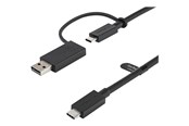 USB kabel - StarTech.com USB C Cable USB-A Adapter Dongle Hybrid 2-in-1 USB C Cable 1m - USBCCADP