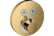 Brus og monteringstilbehør - Hansgrohe showerselect s termostatarmatur til indbygning med afspærring til 2 udtag, poleret guld-optik - 15743990