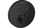 Blandingsbatterier og armaturer - Hansgrohe showerselect s termostatarmatur til indbygning med afspærring til 2 udtag, mat sort - 15743670