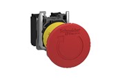 Trykknapper og signalenheder - Schneider Electric Harmony nødstop komplet med ø40 mm paddehoved i rød farve med tryk/drej funktion og 2xnc, xb5as8444 - XB5AS8444