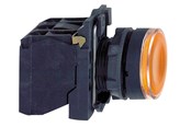 Trykknapper og signalenheder - Schneider Electric Harmony lampetryk komplet med led og plan trykflade med fjeder-retur i orange farve 24vac/dc forsyning 1xno+1xnc, xb5aw35b5 - XB5AW35B5
