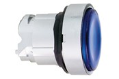Trykknapper og signalenheder - Schneider Electric Harmony lampetrykhoved i metal for led med fjeder-retur og plan trykflade i blå farve - ZB4BW363