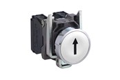 Trykknapper og signalenheder - Schneider Electric Harmony trykknap komplet med fjeder-retur og plan trykflade i hvid farve med sort pil 1xno, xb4ba3341 - XB4BA3341