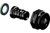 Pex-systemer - Uponor q&e overgang med omløber ppsu sort 16 mm x 12 - 1038021