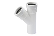 Afløb - Wavin Wafix pp grenrør 45° ø40 x ø40 mm hvid - 1440405
