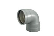 Afløb - Wavin Wafix plus pp bøjning 88,5° x 50 mm grå - 1453326