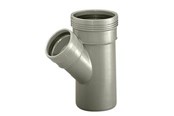 Afløb - Wavin Wafix pp grenrør 45° ø110 x ø50 mm grå - 1450449